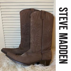 Steve Madden Leather Cowboy Boots